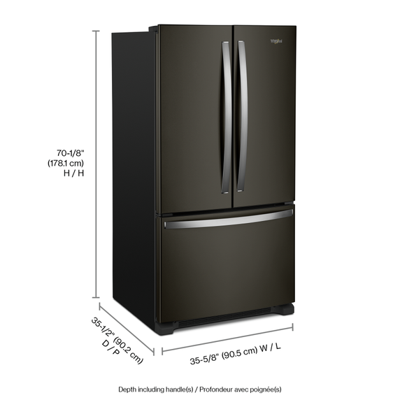 Whirlpool® 36-inch Wide French Door Refrigerator with Water Dispenser - 25 cu. ft. WRF535SWHV