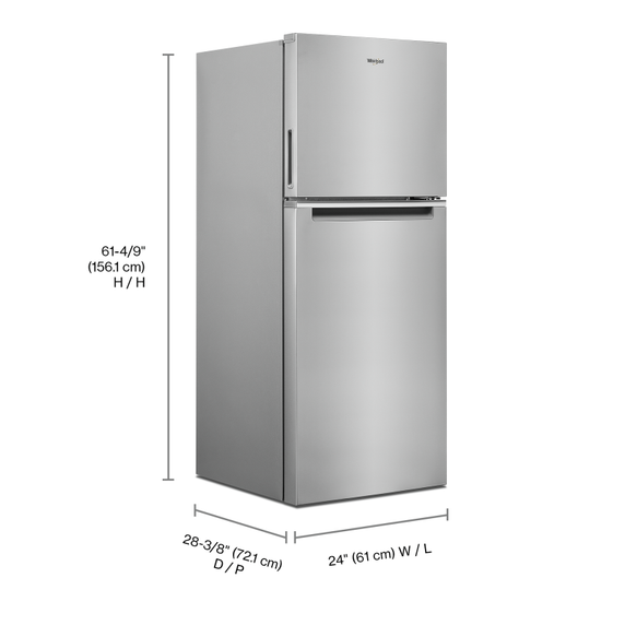 Whirlpool® 24-inch Wide Small Space Top-Freezer Refrigerator - 11.6 cu. ft. WRT112CZJZ