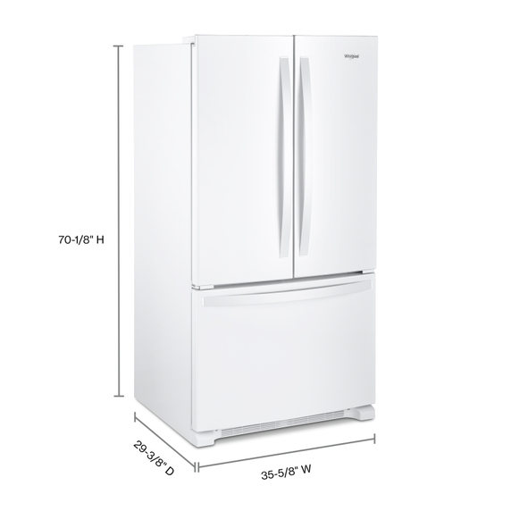 Whirlpool® 36-inch Wide Counter Depth French Door Refrigerator - 20 cu. ft. WRF540CWHW