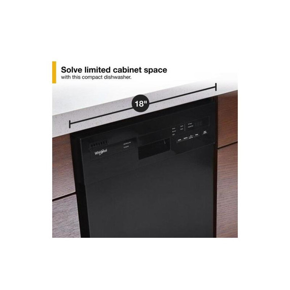 Whirlpool® Small-Space Compact Dishwasher with Stainless Steel Tub WDPS5118PB