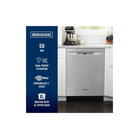 Maytag® Top Control Dishwasher with Dual Power Filtration and PowerBlast® Cycle MDB4949SKZ