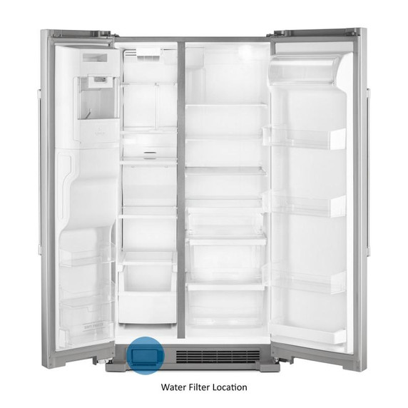 Maytag® 36-Inch Wide Side-by-Side Refrigerator with Exterior Ice and Water Dispenser - 25 Cu. Ft. MSS25C4MGZ Maytag® 36-Inch Wide Side-by-Side Refrigerator with Exterior Ice and Water Dispenser - 25 Cu. Ft. MSS25C4MGZ