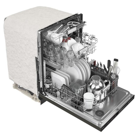 Kitchenaid® 44 dBA Dishwasher with 360° Max Jets™ Third Rack and LED Interior Lighting KDPM804KBS