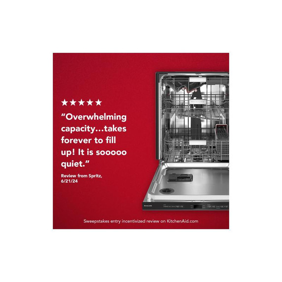 Kitchenaid® 44 dBA Dishwasher with 360° Max Jets™ Third Rack and LED Interior Lighting KDPM804KBS