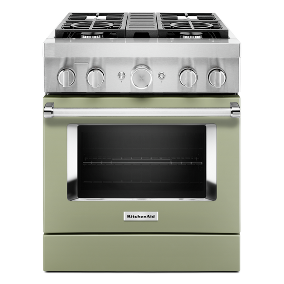 KitchenAid® 30'' Smart Commercial-Style Dual Fuel Range with 4 Burners KFDC500JAV