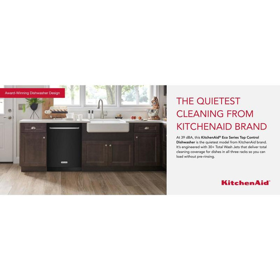 Kitchenaid® 39 dBA Dishwasher with Third Level Utensil Rack KDTE204KBL