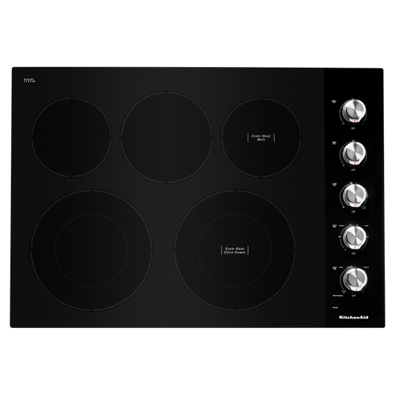 Kitchenaid® 30 Electric Cooktop with 5 Elements and Knob Controls KCES550HBL