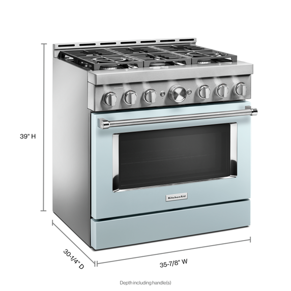 KitchenAid® 36'' Smart Commercial-Style Gas Range with 6 Burners KFGC506JMB