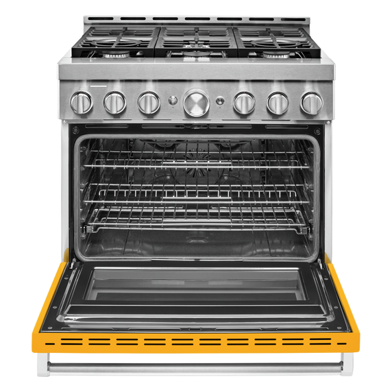 KitchenAid® 36'' Smart Commercial-Style Gas Range with 6 Burners KFGC506JYP