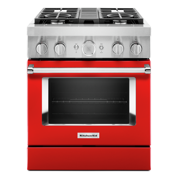 KitchenAid® 30'' Smart Commercial-Style Dual Fuel Range with 4 Burners KFDC500JPA