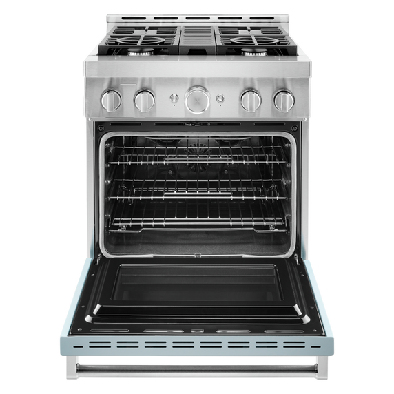 KitchenAid® 30'' Smart Commercial-Style Gas Range with 4 Burners KFGC500JMB