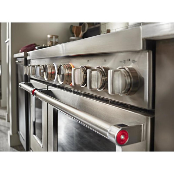 KitchenAid® 48'' Smart Commercial-Style Gas Range with Griddle KFGC558JSS