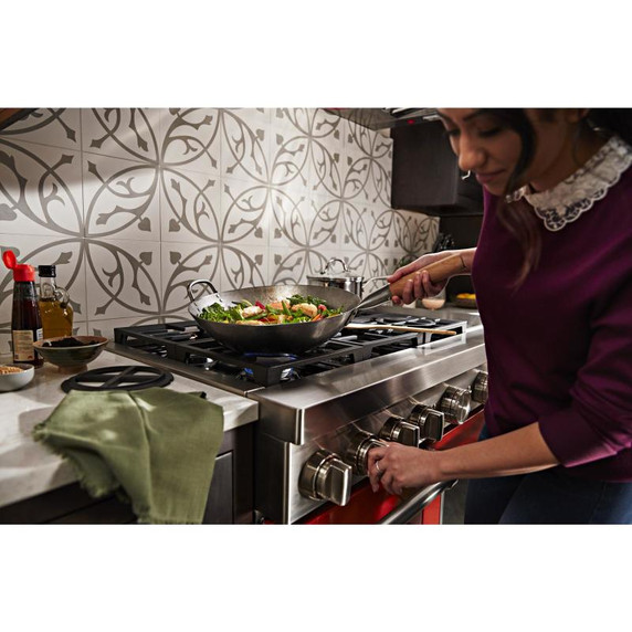 KitchenAid® 48'' Smart Commercial-Style Dual Fuel Range with Griddle KFDC558JSC