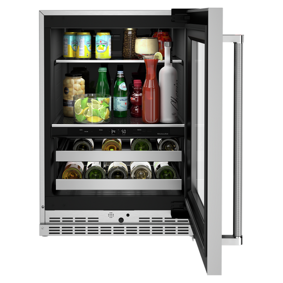 Kitchenaid® 24 Beverage Center with Glass Door and Metal-Front Racks KUBR314KSS