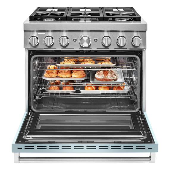 KitchenAid® 36'' Smart Commercial-Style Dual Fuel Range with 6 Burners KFDC506JMB