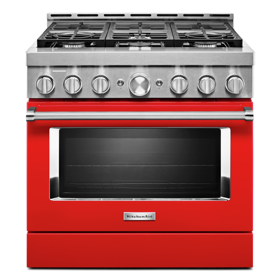 KitchenAid® 36'' Smart Commercial-Style Gas Range with 6 Burners KFGC506JPA