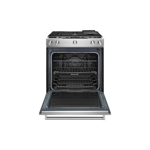 Kitchenaid® 30-Inch 5-Burner Gas Convection Front Control Range KSGG700ESS