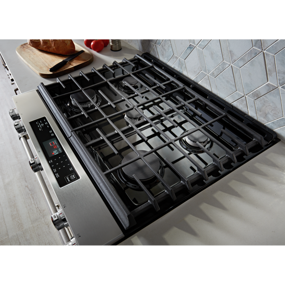 Kitchenaid® 30-Inch 5-Burner Gas Slide-In Convection Range KSGG700ESS