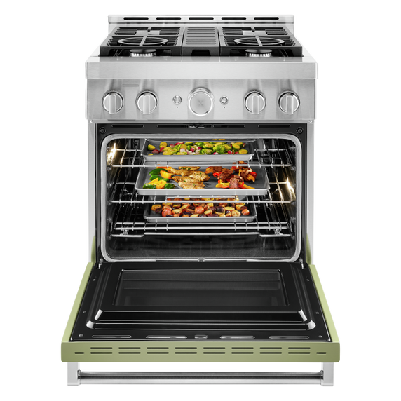 KitchenAid® 30'' Smart Commercial-Style Gas Range with 4 Burners KFGC500JAV