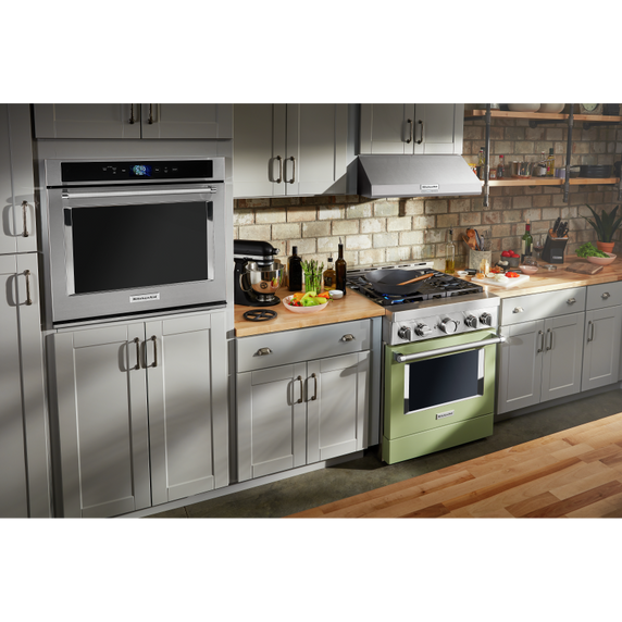 KitchenAid® 30'' Smart Commercial-Style Gas Range with 4 Burners KFGC500JAV