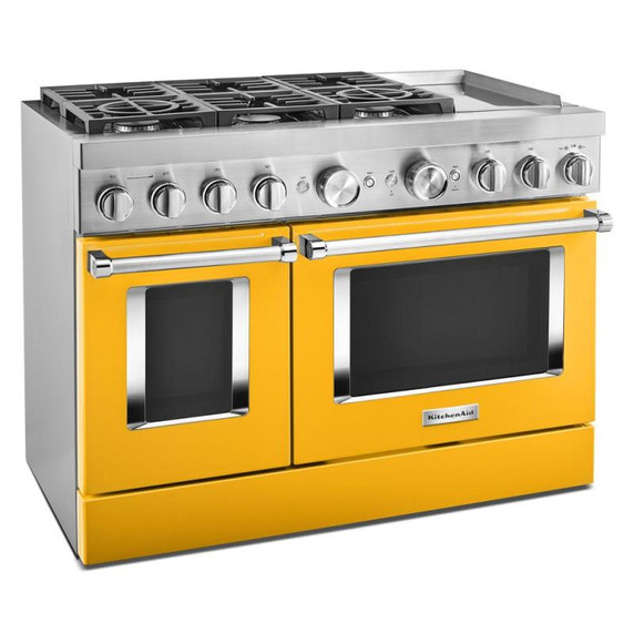 KitchenAid® 48'' Smart Commercial-Style Dual Fuel Range with Griddle KFDC558JYP