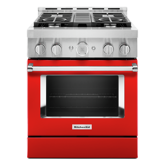 KitchenAid® 30'' Smart Commercial-Style Gas Range with 4 Burners KFGC500JPA