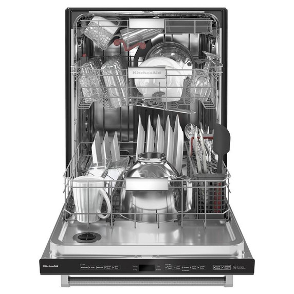 Kitchenaid® 44 dBA Dishwasher in PrintShield™ Finish with 360° Max Jets™ Third Rack KDTM604KBS