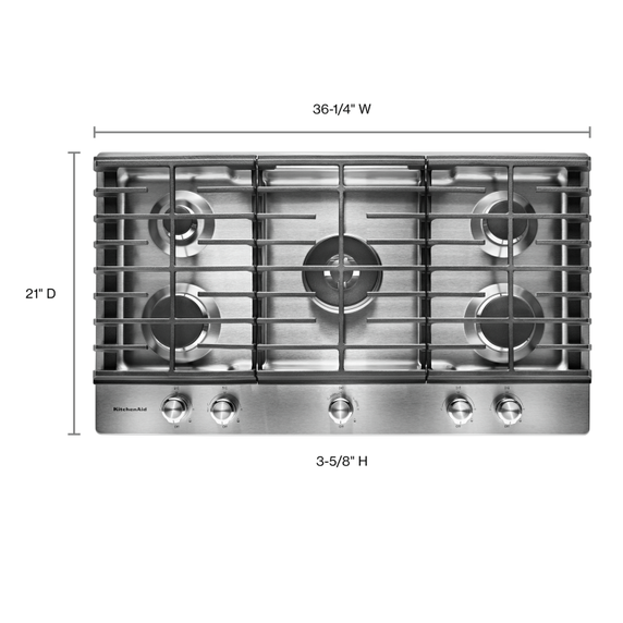 Kitchenaid® 36 5-Burner Gas Cooktop KCGS556ESS