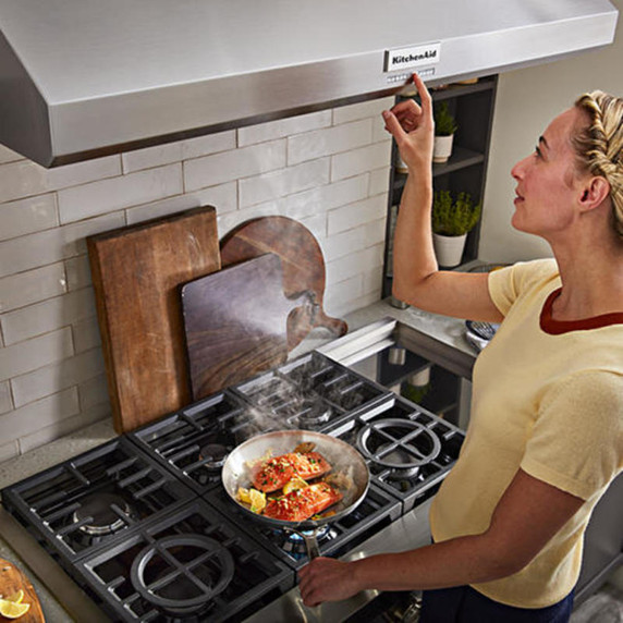 KitchenAid® 48'' 6-Burner Commercial-Style Gas Rangetop with Griddle KCGC558JSS