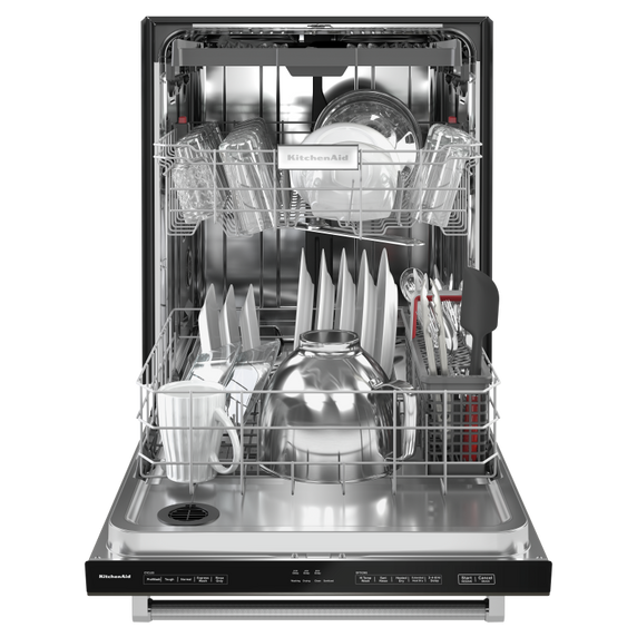 Kitchenaid® 39 dBA Dishwasher in PrintShield™ Finish with Third Level Utensil Rack KDTE204KBS