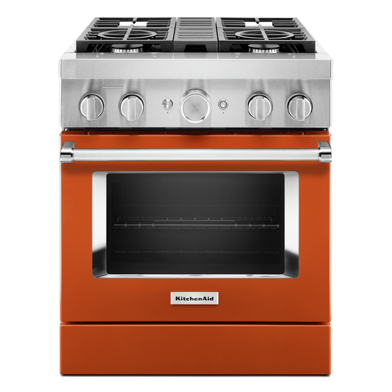 KitchenAid® 30'' Smart Commercial-Style Dual Fuel Range with 4 Burners KFDC500JSC