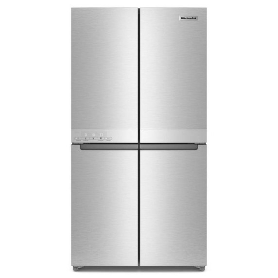 Kitchenaid® 19.4 cu. ft. 36-inch wide Counter-Depth 4-Door Refrigerator with PrintShield™ Finish KRQC506MPS