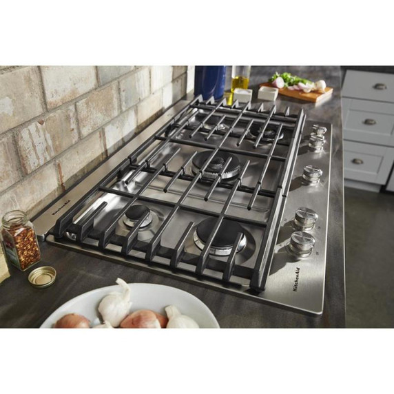 Kitchenaid® 36" 5-Burner Gas Cooktop with Griddle KCGS956ESS