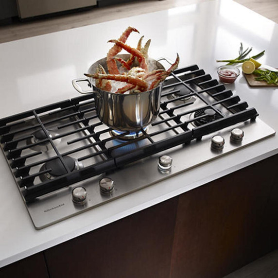 Kitchenaid® 36" 5-Burner Gas Cooktop with Griddle KCGS956ESS