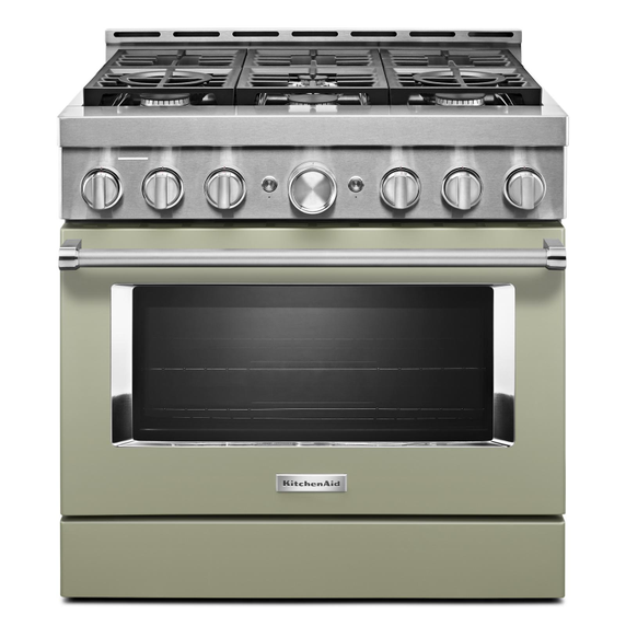 KitchenAid® 36'' Smart Commercial-Style Gas Range with 6 Burners KFGC506JAV