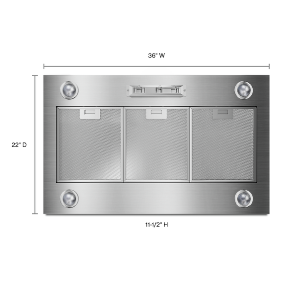 36 585 or 1170 CFM Motor Class Custom Hood Liner UVL6036JSS