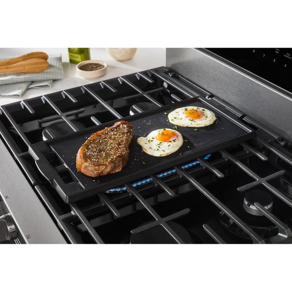 Whirlpool® 30-inch Smart Gas Range with Air Cooking Technology, Steam/Self Cleaning, Rapid Preheat 5.3 CuFt Capacity WFGS7530RZ