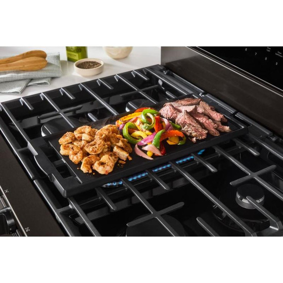 Whirlpool® 30-inch Smart Gas Range with Air Cooking Technology, Steam/Self Cleaning, Rapid Preheat 5.3 CuFt Capacity WFGS7530RV