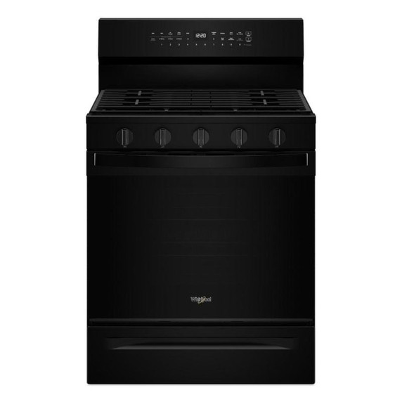 Whirlpool® 30-inch Smart Gas Range with True Convection, Steam/Self Cleaning, Rapid Preheat 5.3 CuFt Capacity WFGS7530RB