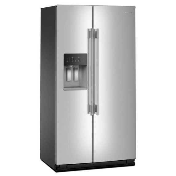 Kitchenaid® 20.8 Cu. Ft. Counter-Depth Side-by-Side Refrigerator with Exterior Ice and Water Dispenser in PrintShield™ Finish KRSC536RPS