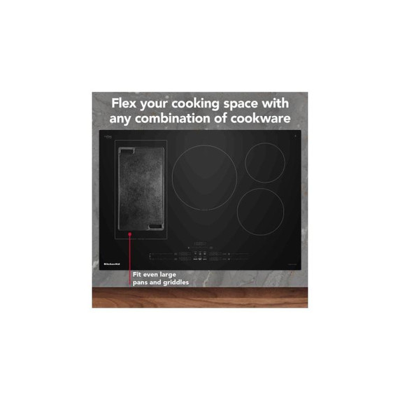 Kitchenaid® 30" Temp Cook™ Induction Cooktop with 5 Cooking Zones KCIT730SBL