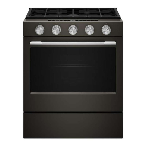 Kitchenaid® 5.0 Cu. Ft. Smart Slide-in Gas Range with Convection Cooking Modes and 2-in-1 Burner KSGS530SBE