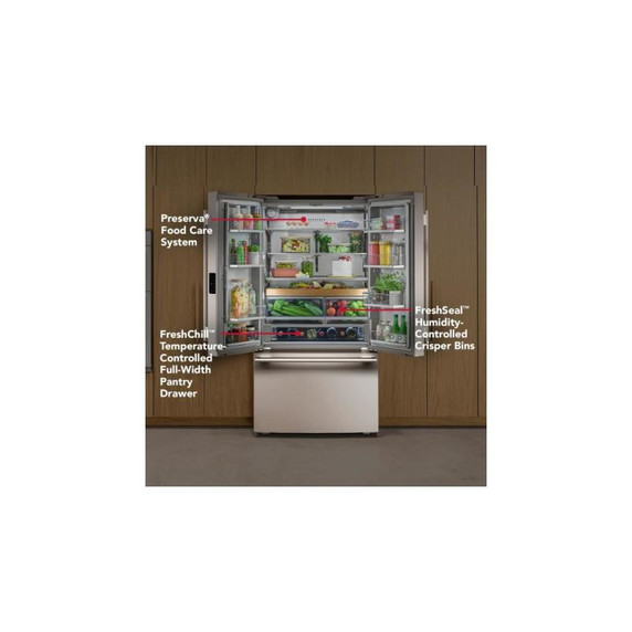 Kitchenaid® 24 cu. ft. 36-Inch Width Counter-Depth French Door Refrigerator with Interior Dispense KRFC236SJP