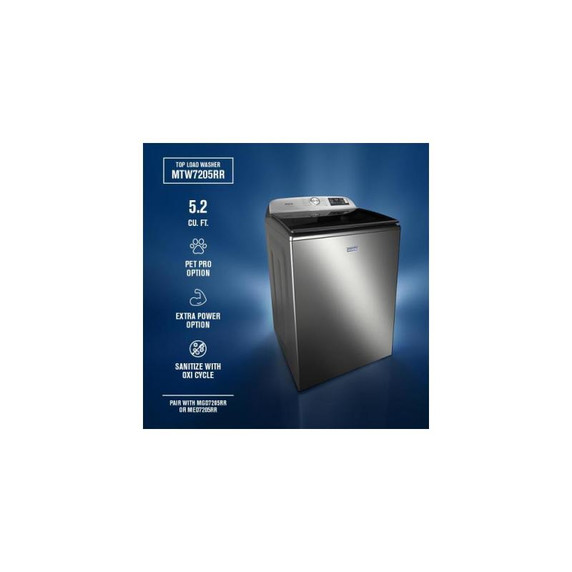 Maytag® 6.0 Cu. Ft. Pet Pro Top Load Agitator Washer with Extra Power and Sanitize Cycle with Oxi MTW7205RR
