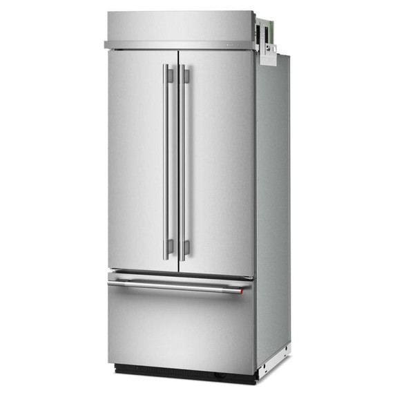 Kitchenaid® 20.8 Cu. Ft. 36" Built-In French Door Bottom Mount Refrigerator with Platinum Interior KBFN536SPS