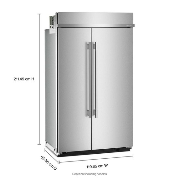 Kitchenaid® 30 Cu. Ft. 48" Built-In Side-by-Side Refrigerator with Platinum Interior KBSN748SPS