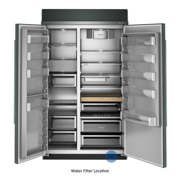 Kitchenaid® 30 Cu. Ft. 48" Built-In Side-by-Side Refrigerator with Platinum Interior KBSN748SJP