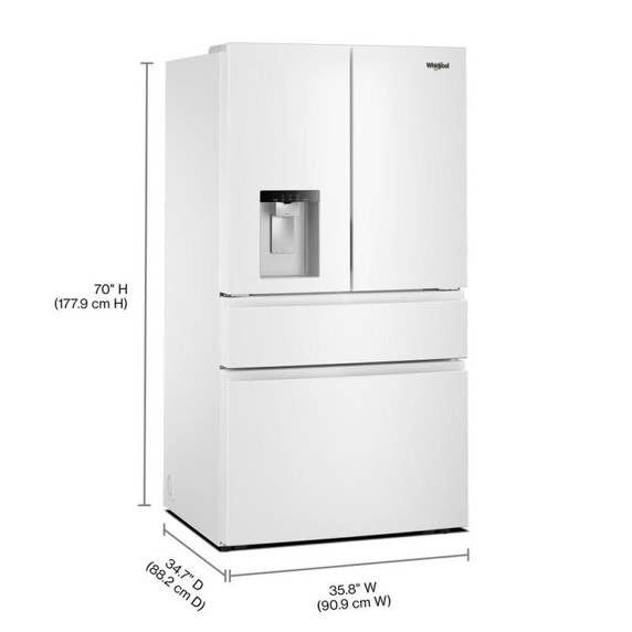 Whirlpool® 29 Cu. Ft. Family-Sized Capacity French door refrigerator with Flexible Temperature Drawer WRMF3536SW