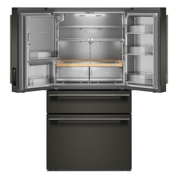 Kitchenaid® 29 cu. ft. French Door Refrigerator with Exterior Water and Ice and FreshChill™ Full-Width Refrigerated Drawer KRMF436SBE