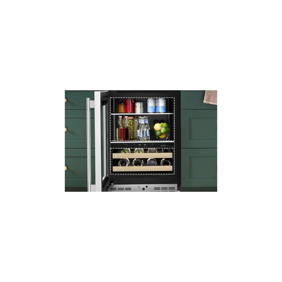 Kitchenaid® 24" Beverage Center with Glass Door and Wood-Front Racks KUBL524SPS